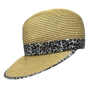 August Hat Company Straw Visor BallCap Beach Hat Animal Print